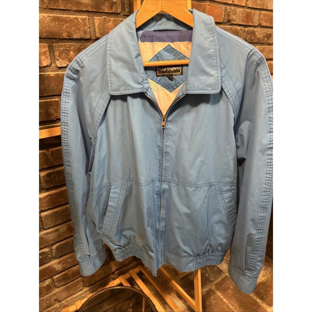 1990’s Jacket Mens L Bomber Cafe Members Only Style Full Zip Blue Peter England